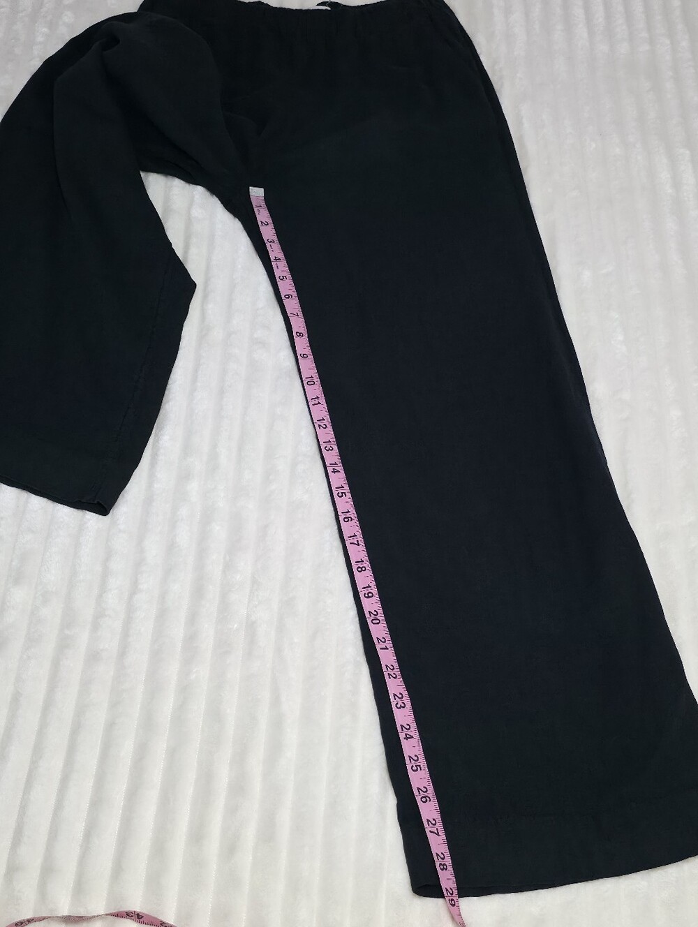 Abercrombie&Fitch Linen-Blend Wide Leg Pull-On Pants, Black, Elastic Waist, XS - Picture 5 of 10